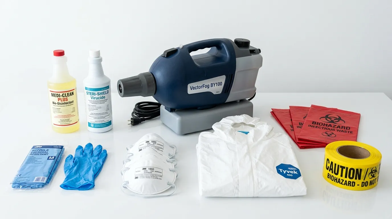 Professional biohazard remediation crew working in El Campo