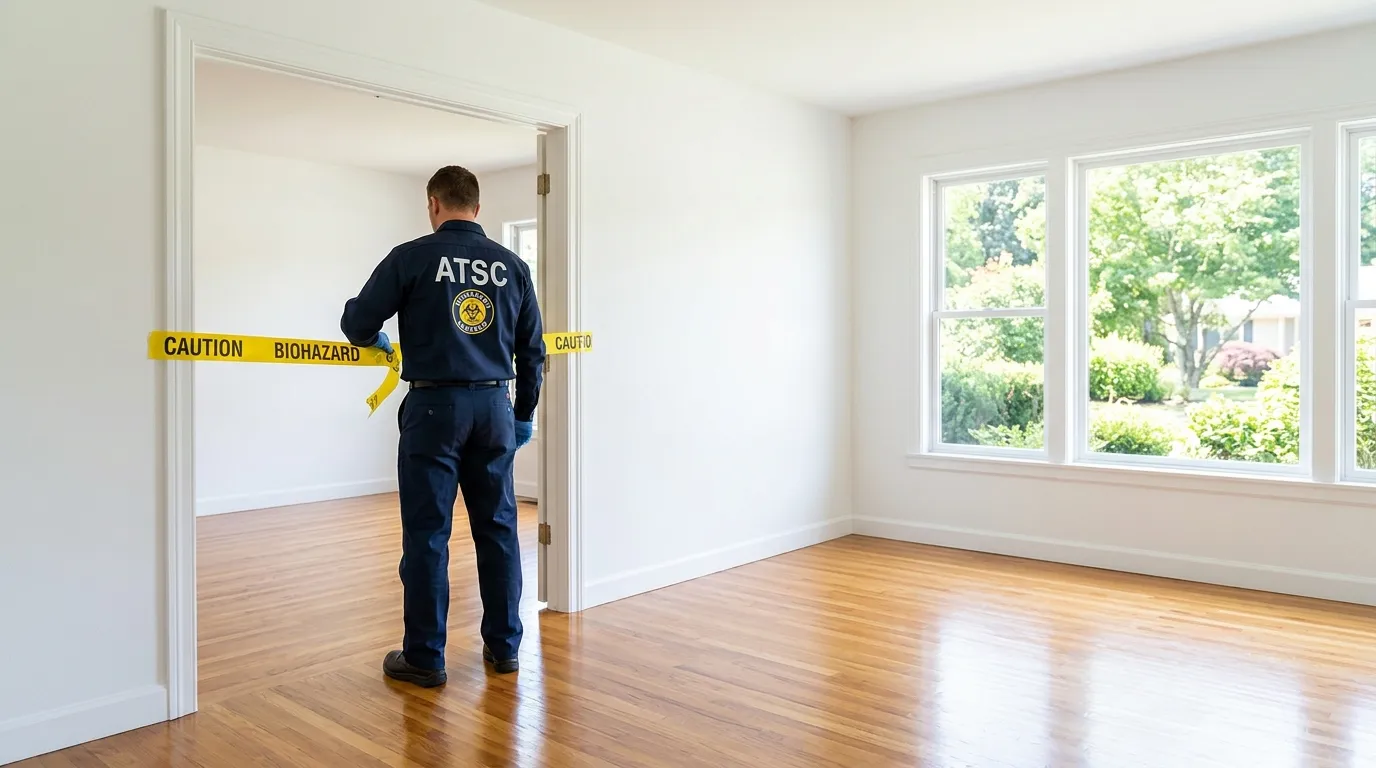 Certified biohazard cleanup crew performing Decomposition Cleanup in El Campo